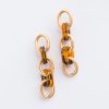 Golden Stella Jewelry | Metal & Acrylic Chain Earring, Tortoise