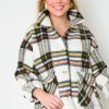 Cotton Bleu Jackets / Coats / Vests / Blazers | Brushed Plaid Jacket, Beige Combo