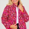 Pretty Follies Jackets / Coats / Vests / Blazers | Floral Quilted Jacket, Fuchsia