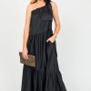 Mable Maxi & Midi | Bow One Shoulder Maxi, Black