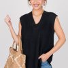 Gilli Short Sleeve & Sleeveless | Sleeveless Sweater Tunic, Black