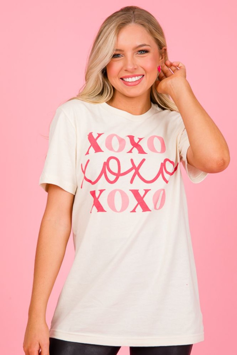 Wknder Short Sleeve & Sleeveless | Xoxo Graphic Tee, Ivory