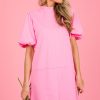 Thml Dresses W/ Sleeves | Puff Sleeve Knit Dress, Pink