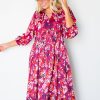 Umgee Maxi & Midi | Abstract Babydoll Midi, Magenta