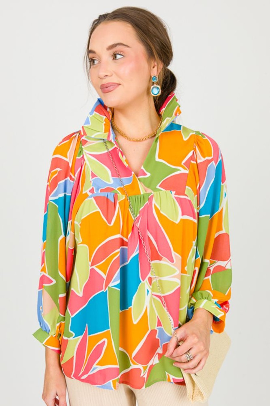 Adrienne 3/4 & Long Sleeve | Morgan Blouse, Bahama Breeze