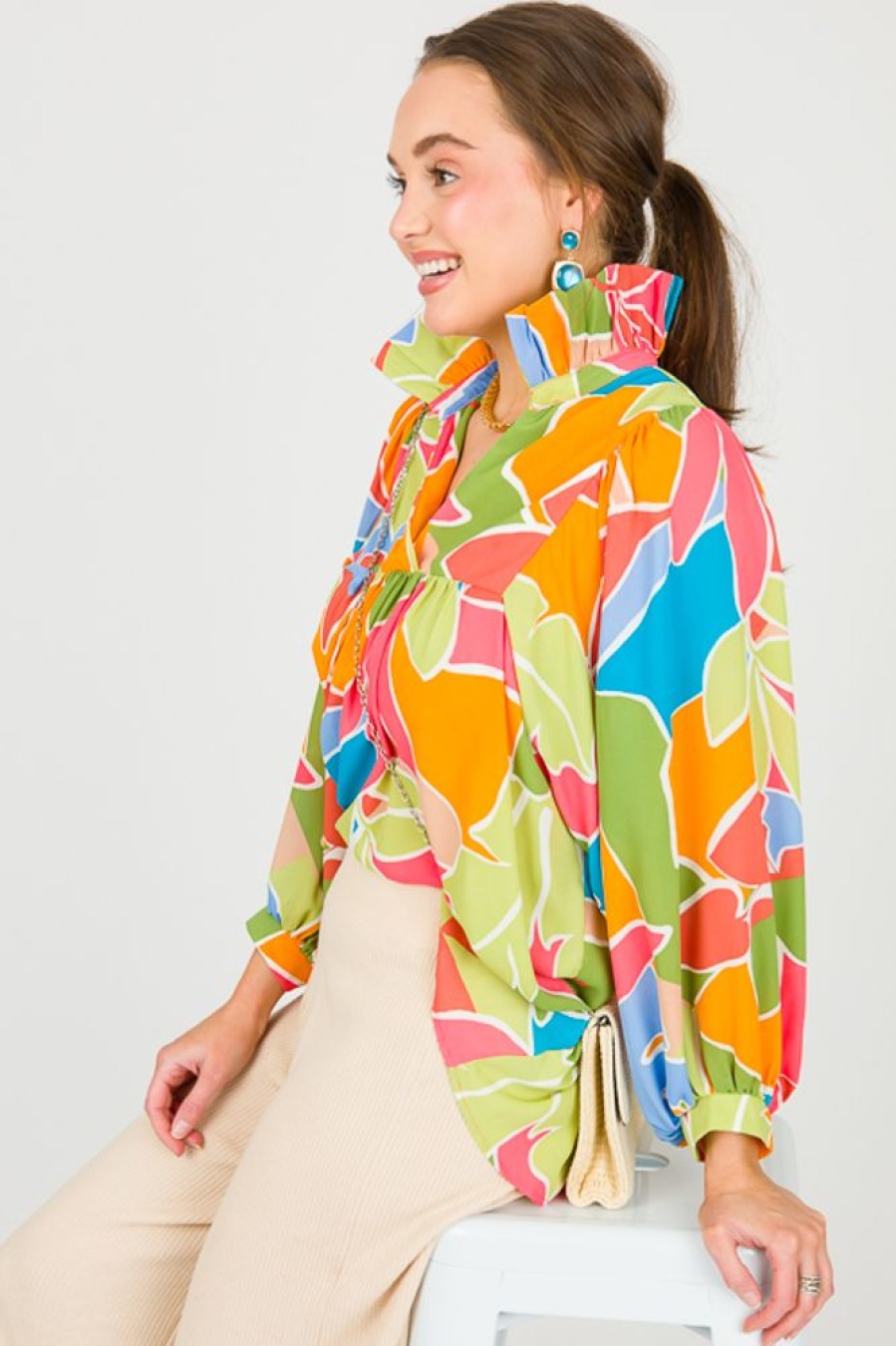 Adrienne 3/4 & Long Sleeve | Morgan Blouse, Bahama Breeze