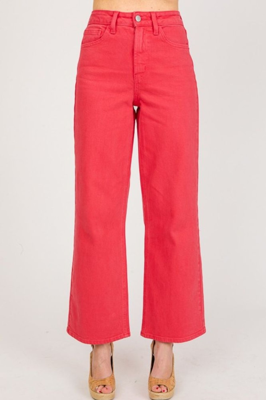 Just Panmaco Jeans | Ella Wide Leg Jeans, Cherry