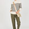 be cool 3/4 & Long Sleeve | Horizontal Stripes Sweater, Oatmeal