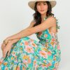 Blu Pepper Maxi & Midi | Chelsea Floral Midi, Aqua Multi