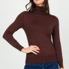 Cielo 3/4 & Long Sleeve | Simple Turtleneck, Brown