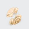 Golden Stella Jewelry | Fan Metal Earrings, Gold