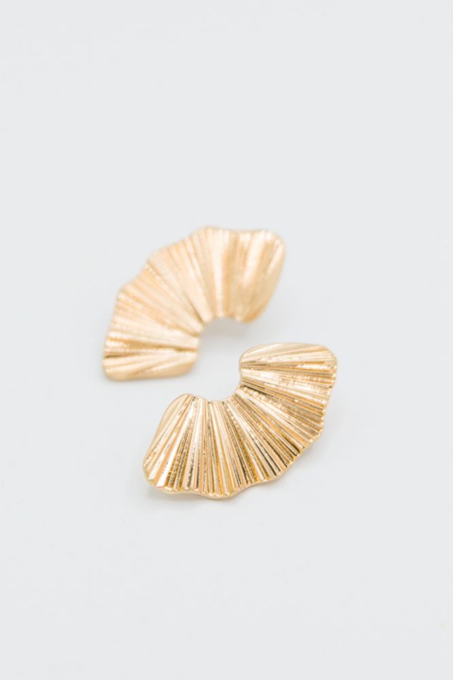 Golden Stella Jewelry | Fan Metal Earrings, Gold