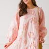 En Creme Dresses W/ Sleeves | Blushing Brocade Blooms Dress