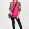 Bibi 3/4 & Long Sleeve | Tiger Sleeve Sweater, Fuchsia