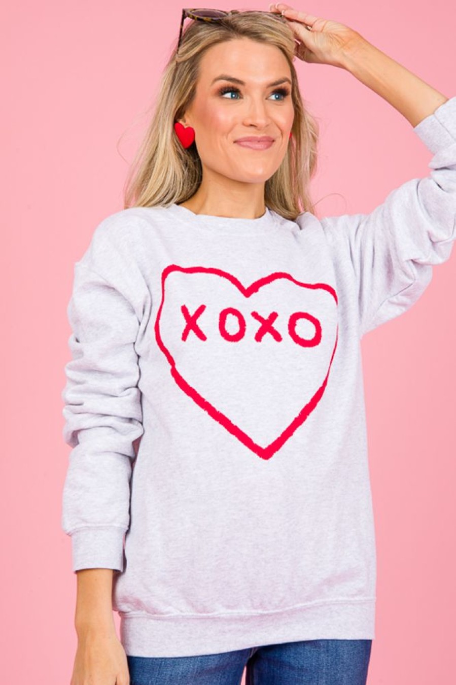 Wknder 3/4 & Long Sleeve | Xoxo Sweatshirt, Ash