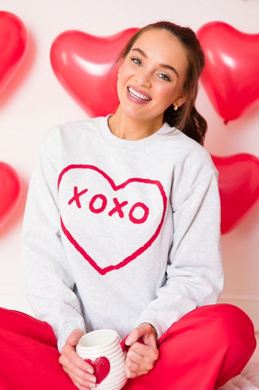 Wknder 3/4 & Long Sleeve | Xoxo Sweatshirt, Ash