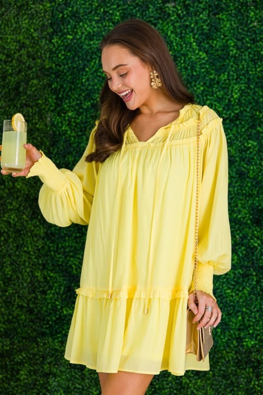 Entro Dresses W/ Sleeves | Lemon The Life Ruffle Dress