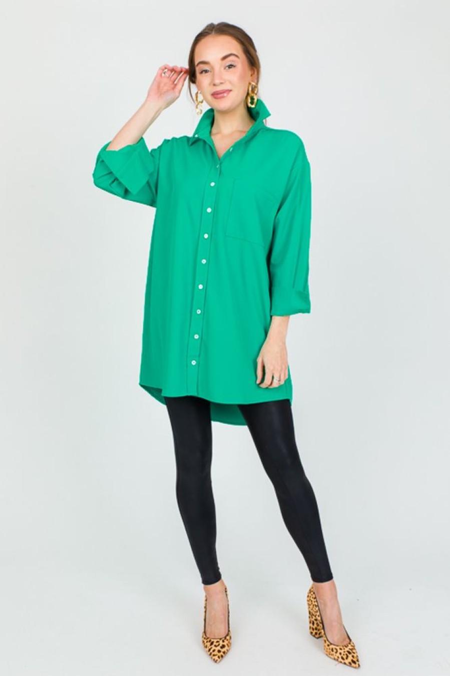 Entro Dresses W/ Sleeves | Callaway Shirt, Green