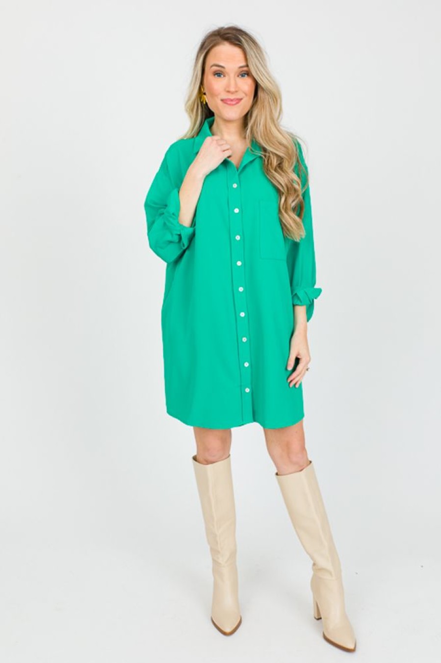 Entro Dresses W/ Sleeves | Callaway Shirt, Green