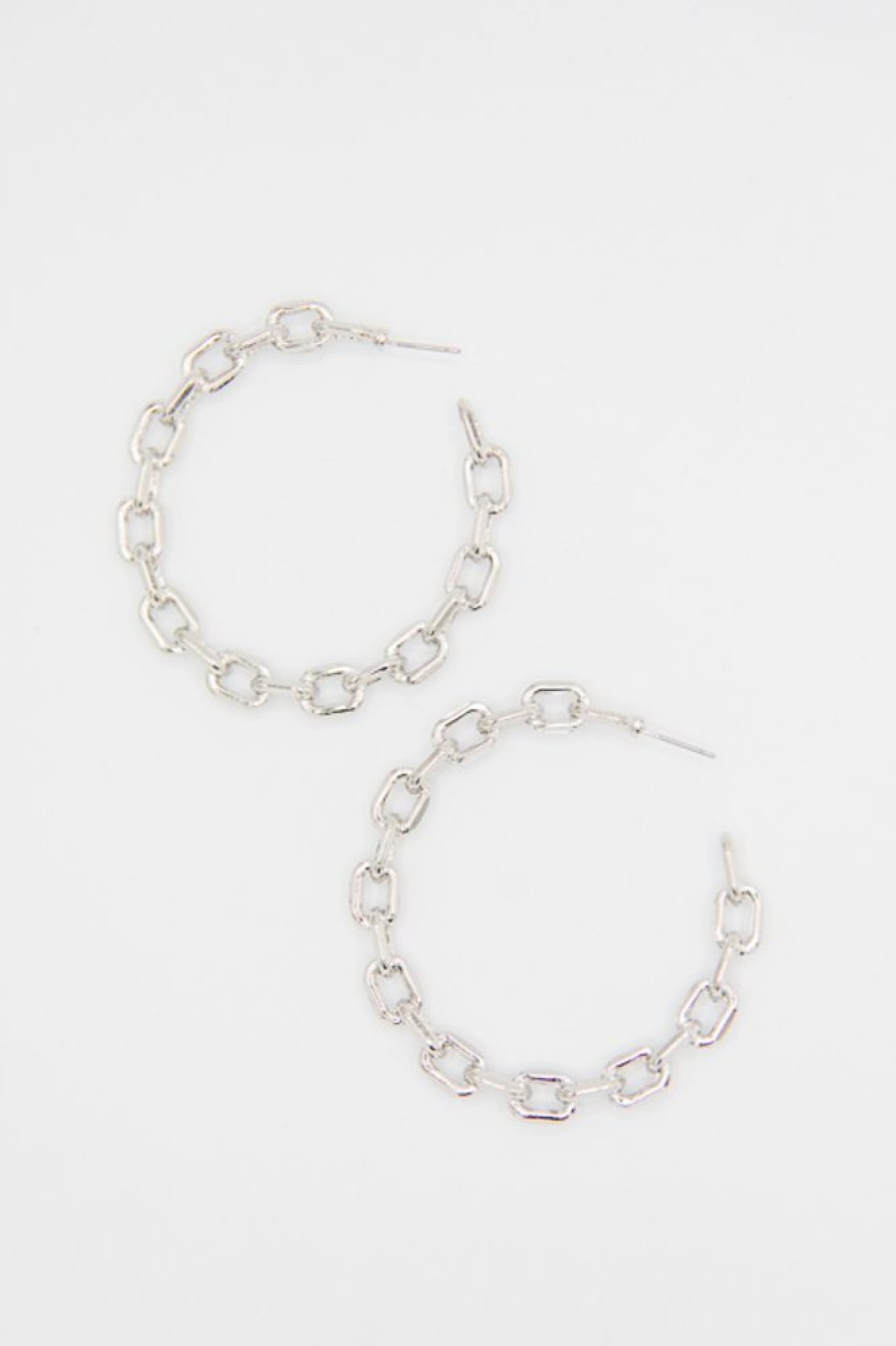 Golden Stella Jewelry | Chain Link Iconic Hoop, Silver