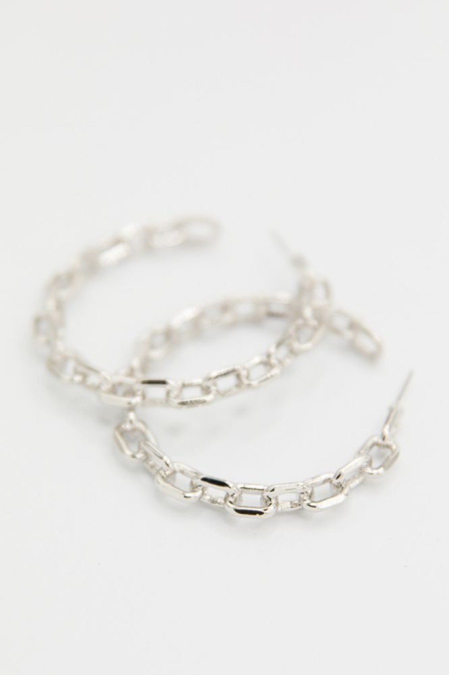 Golden Stella Jewelry | Chain Link Iconic Hoop, Silver