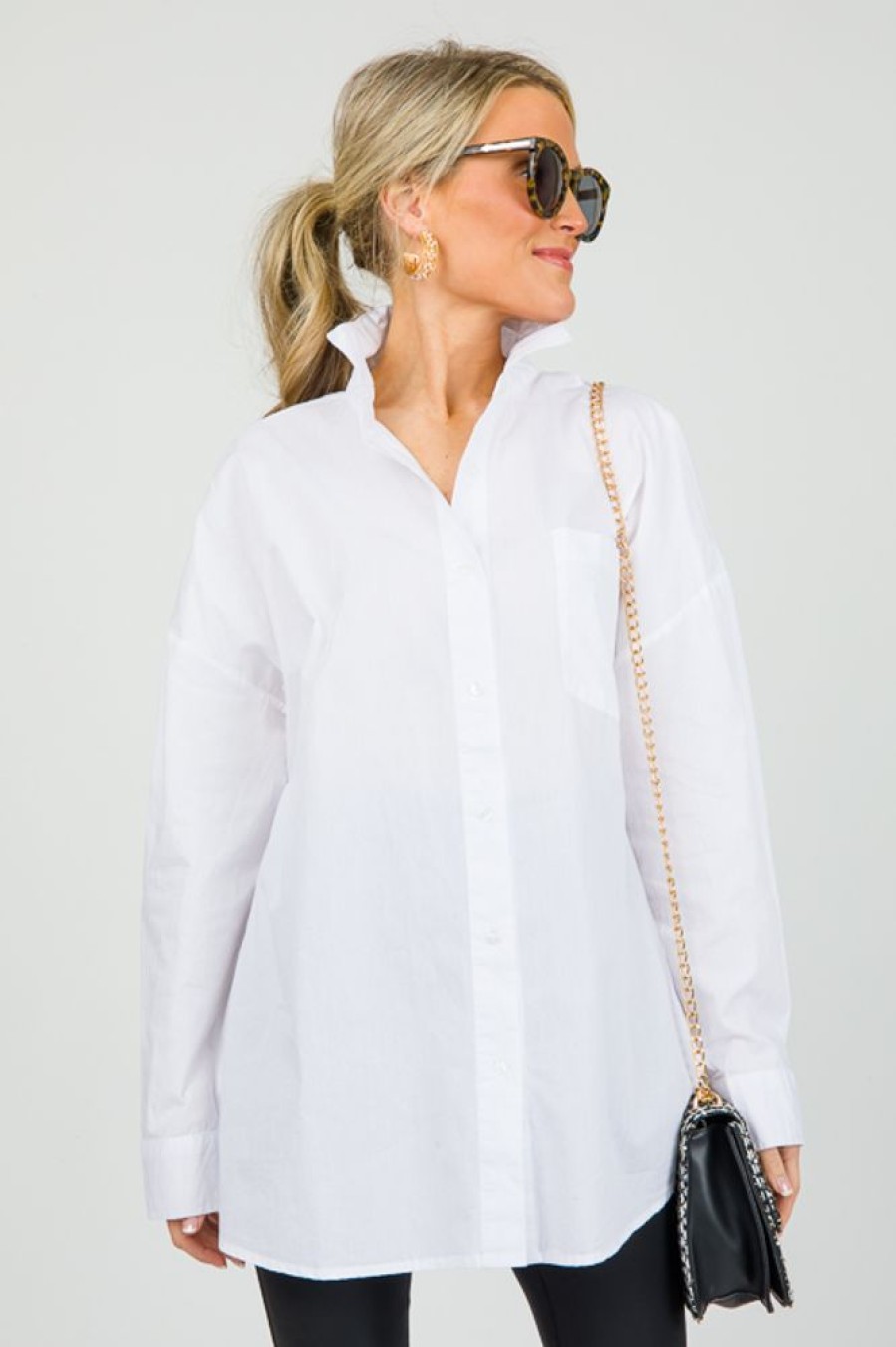 Veracci 3/4 & Long Sleeve | Oversize White Button Down