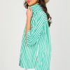 First Love 3/4 & Long Sleeve | Striped Hi-Lo Shirt, Green