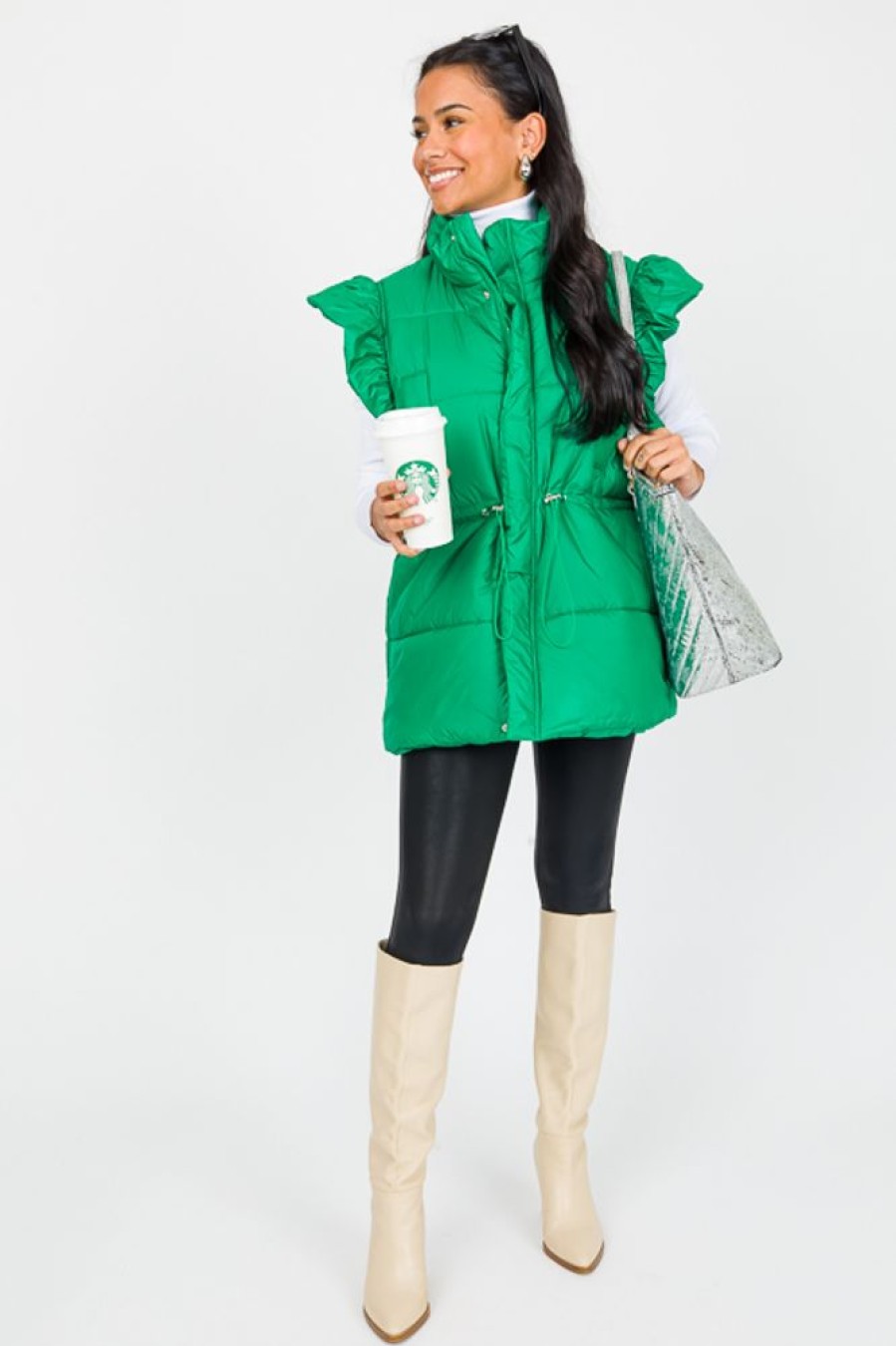 Oddi Jackets / Coats / Vests / Blazers | Drawstring Puffer Vest, Green