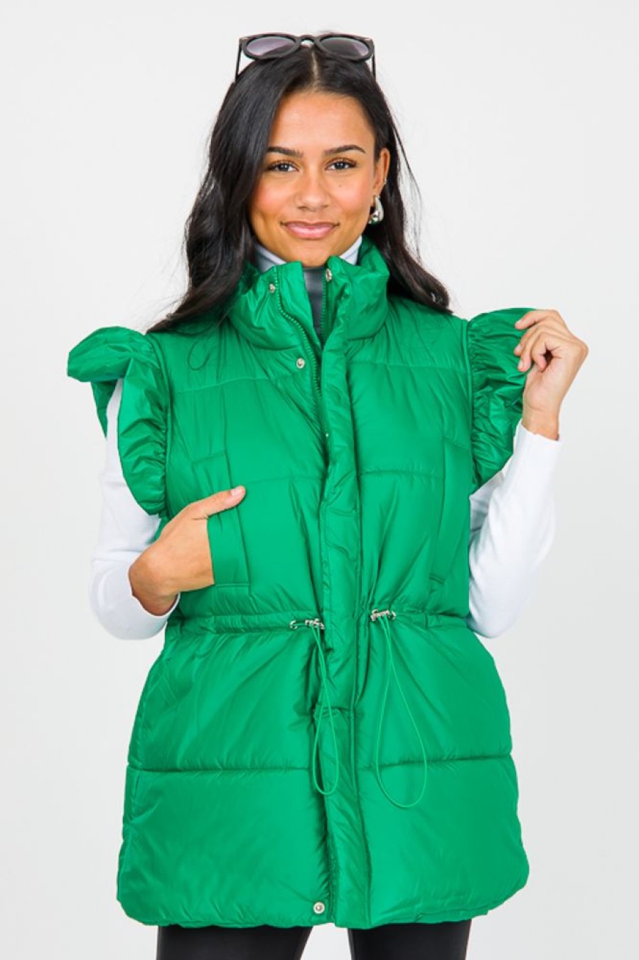 Oddi Jackets / Coats / Vests / Blazers | Drawstring Puffer Vest, Green