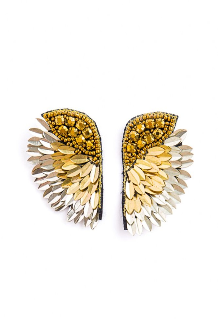 Golden Stella Jewelry | Embellished Wing Earring, Gold/Silver