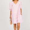 KARLIE Dresses W/ Sleeves | Scalloped Poplin Dress, Baby Pink