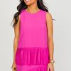 Pretty Follies Sleeveless | Sasha Ruffle Dress, Magenta