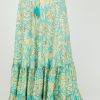 Fashion Fuse Skirts | Foil Palm Maxi Skirt, Turquoise