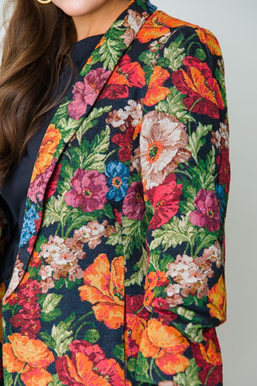 Eesome Jackets / Coats / Vests / Blazers | Floral Blazer, Black