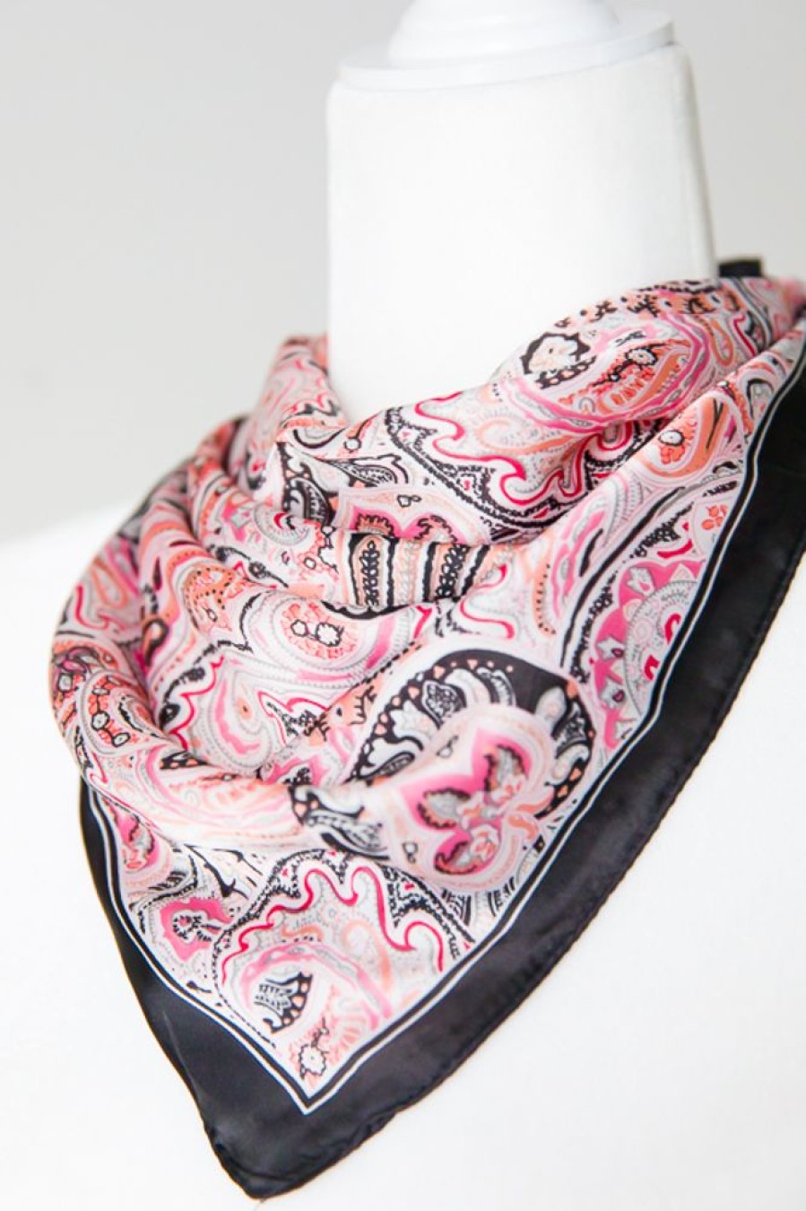 Golden Stella Scarves & Belts | Fun In Paisley Scarf, Black/Pink