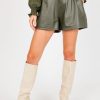 Cotton Bleu Shorts | Coated Shorts, Olive