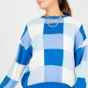 Le Lis 3/4 & Long Sleeve | Checker Sweater, Blue Multi