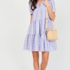 Davi & Dani Dresses W/ Sleeves | Ribbon Contrast Pinstripe Dress