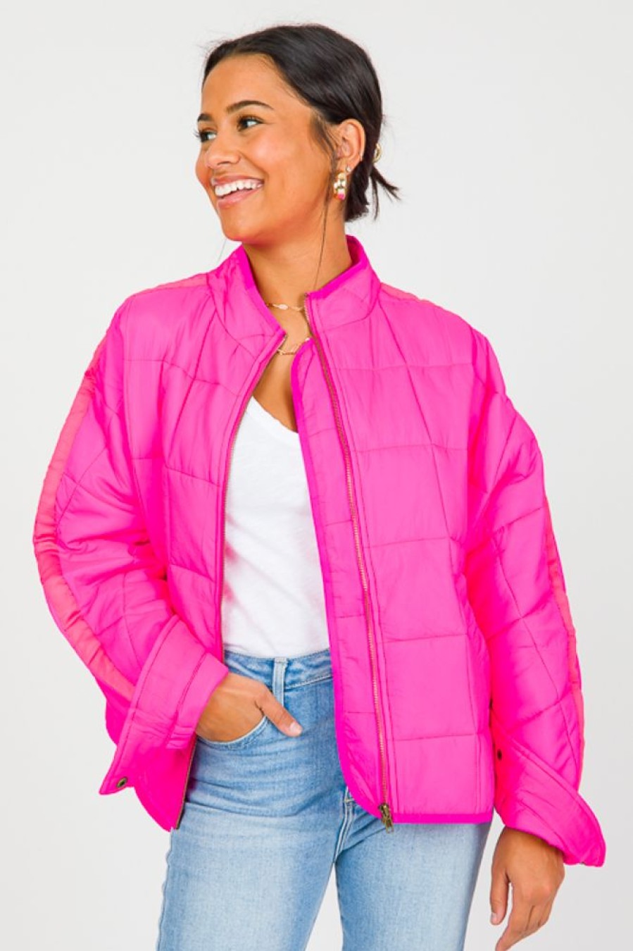 Oddi Jackets / Coats / Vests / Blazers | Quilted Ribbon Trim Jacket, Fuchsia