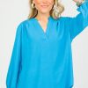 Entro 3/4 & Long Sleeve | Kylene Blouse, Ocean Blue