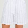 Skies Are Blue Shorts | Stripe Texture Shorts, White