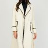 Sundayup Jackets / Coats / Vests / Blazers | Contrast Trim Belted Coat, Off White