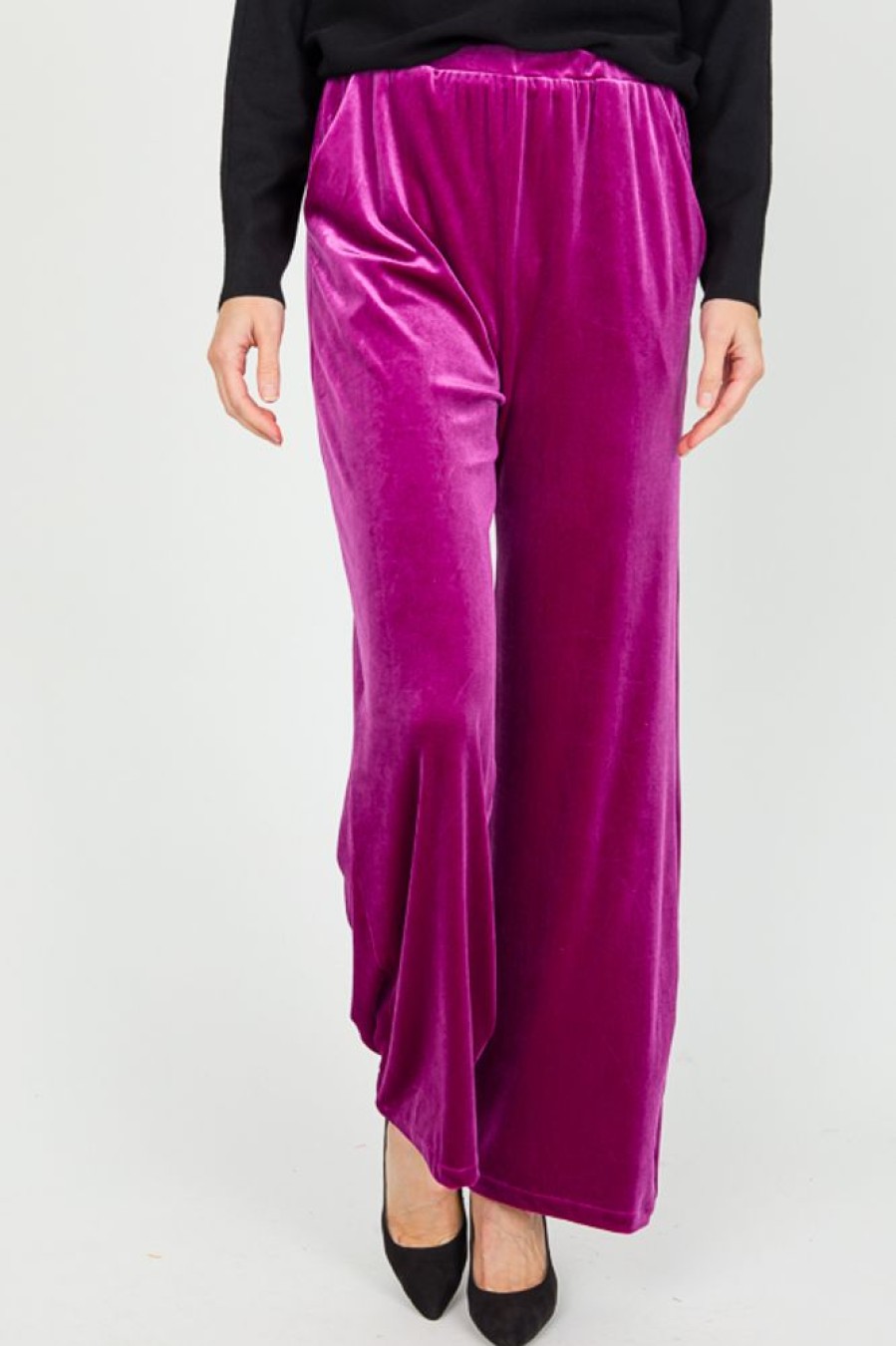 She + Sky Pants & Leggings | Va Va Velvet Pants, Magenta