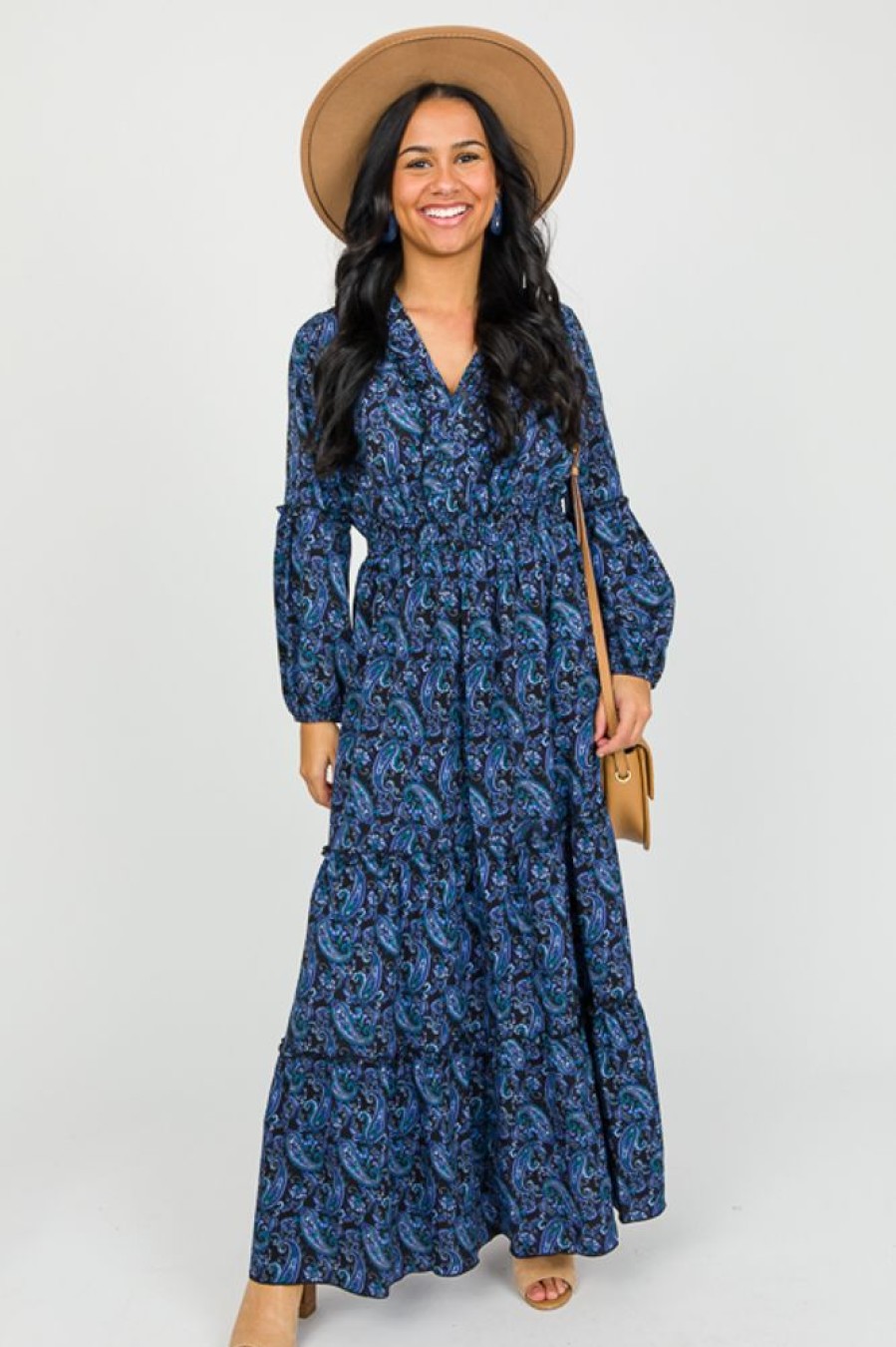 Jast Apparel Maxi & Midi | Paisley Maxi, Black/Blue