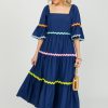 Entro Maxi & Midi | Multi Ric Rac Midi, Navy