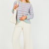 Hem & Thread 3/4 & Long Sleeve | Myra Stripe Sweater, Lavender