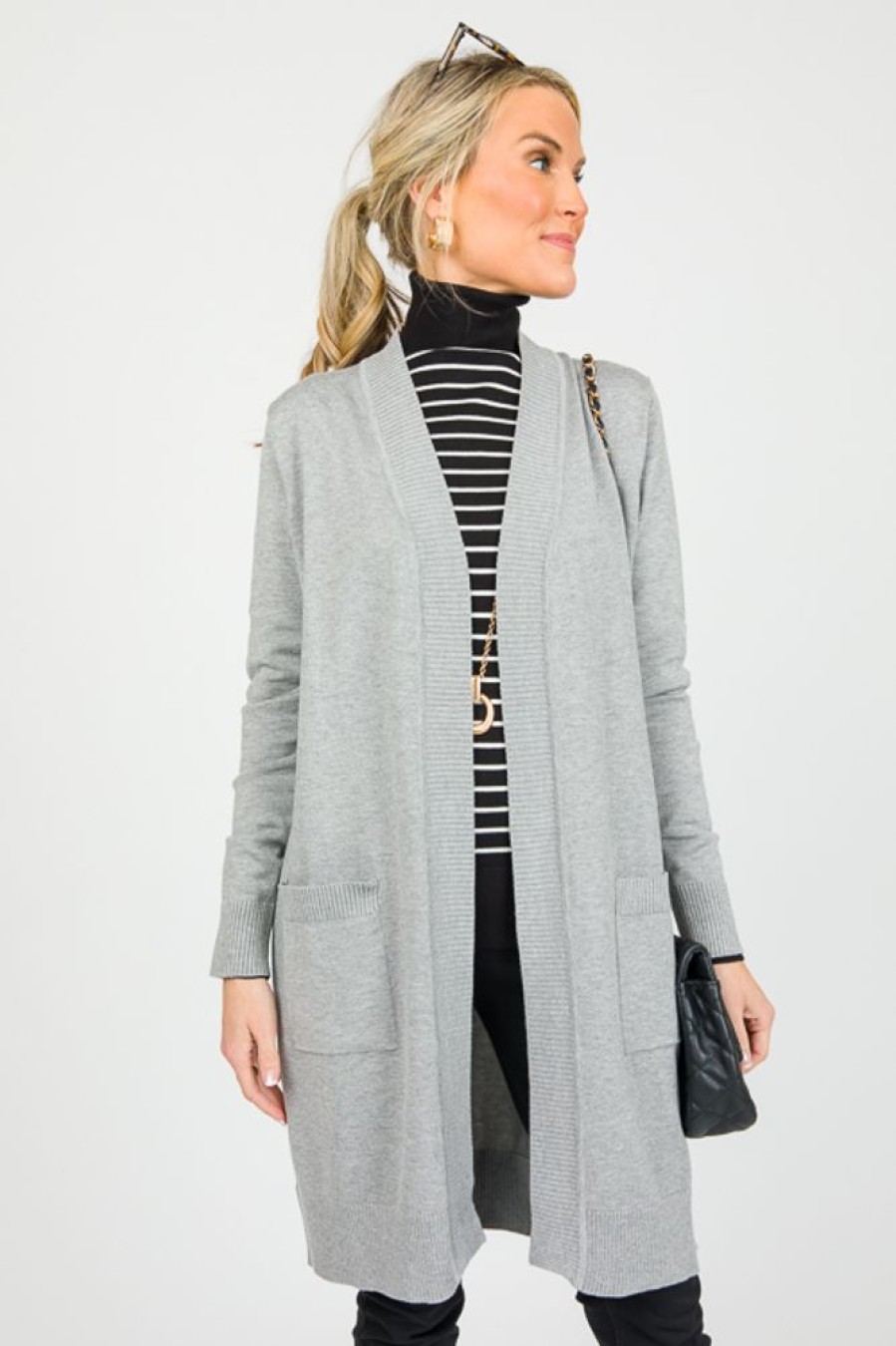 Active Basic 3/4 & Long Sleeve | Berkley Cardigan, H. Grey