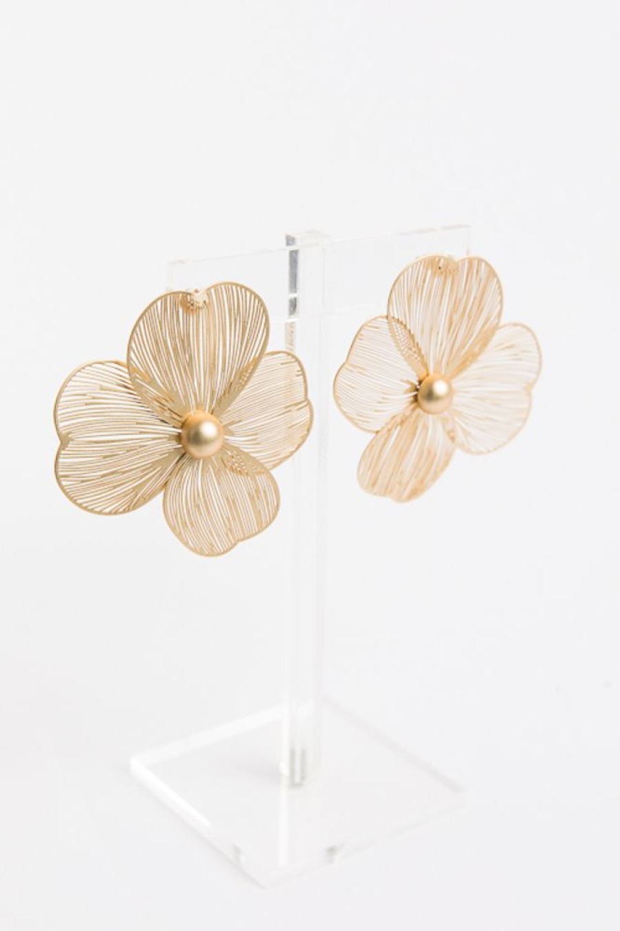 Golden Stella Jewelry | Brass Filigree Flower Earring