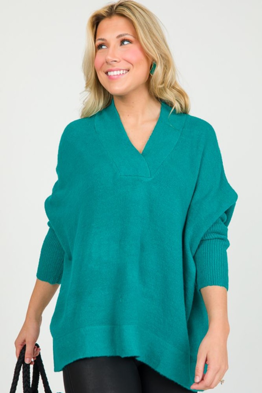 &merci 3/4 & Long Sleeve | V-Neck Pullover Sweater, Alpine