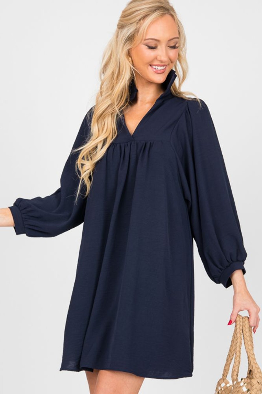 Adrienne Dresses W/ Sleeves | Savannah Dress, Navy